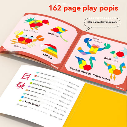 ⏳⏰ Magnetická tangramová puzzle hračka - vzdělávací hračka pro