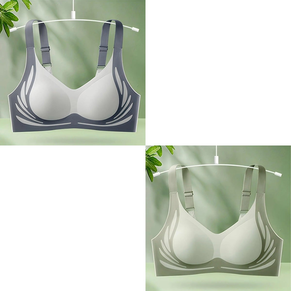 【30%OFF】😍【Paquete de 2】Sujetador de una pieza sin aros para mujer ❤️【40-85KG】