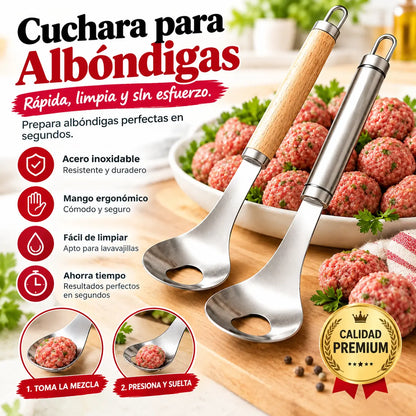 🍖 🥄【2 piezas】Molde para albóndigas de acero inoxidable 304 – ideal para hacer albóndigas de carne y de pescado, perfecto para cocinar en casa