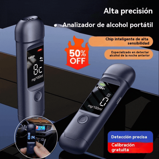 🍷 Medidor de alcohol portátil de alta precisión – Mide tu nivel antes de conducir