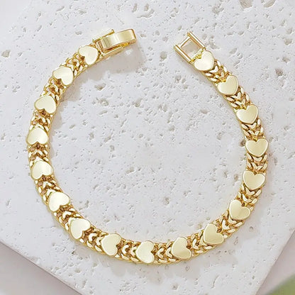 📢📢¡50% de descuento por tiempo limitado! ⏰Elegante pulsera cubana en forma de corazón para mujer: encanto exquisito, diseño clásico, cómoda de llevar 💝