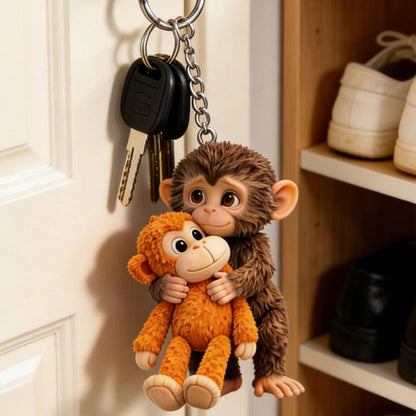 🏆Último día con un 60% de descuento - 🐵 Llavero de mono 3D Viral Punch 💕🎁Un regalo conmovedor para amantes de los animales, familiares, amigos y seres queridos.