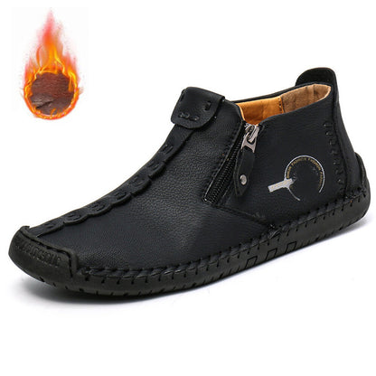 🥾【38-48】Nuevas botas tipo Martin para hombre de alta calidad, hechas a mano en cuero auténtico, con forro interior de plumón de ganso.