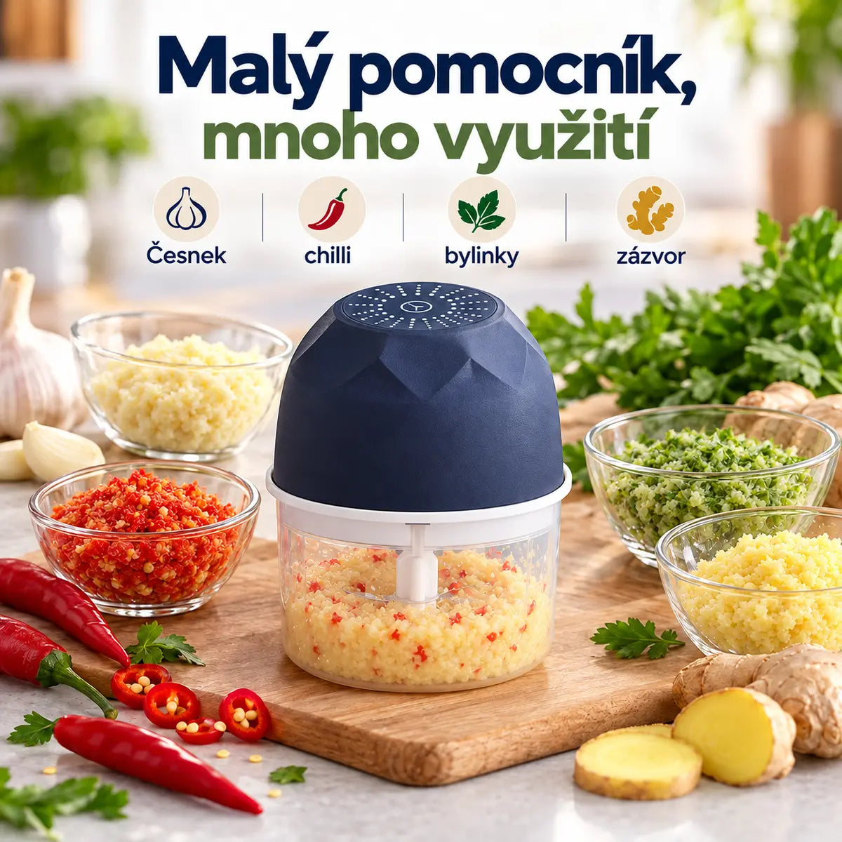 🍅Bezdrátový efektivní elektrický mini sekáček na potraviny⭐