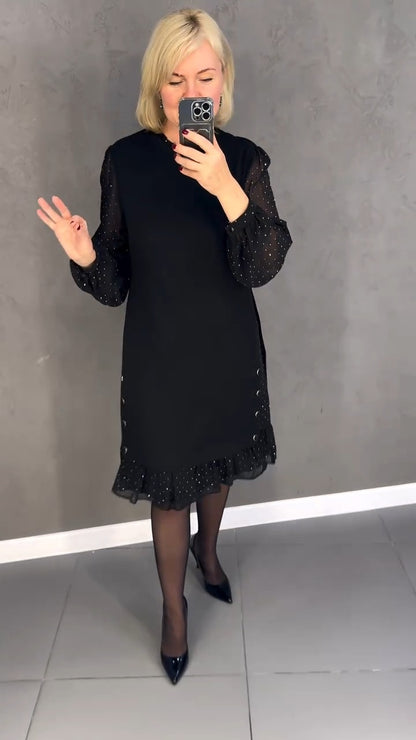 💖💖【S-5XL】🍁🍂Nový styl podzim a zima elegantní podzimní a zimní šaty-3834474
