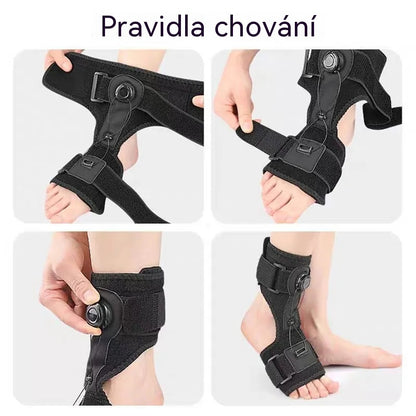 【2 jednotky】Lékařské ortézy pro pokleslou nohu a plantární fasciitidu, s otočným nastavovacím knoflíkem a hliníkovou oporou, pro denní i noční použití.