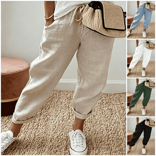 😍💕 Pantalones casuales de algodón y lino para mujer: ¡oferta por tiempo limitado!
