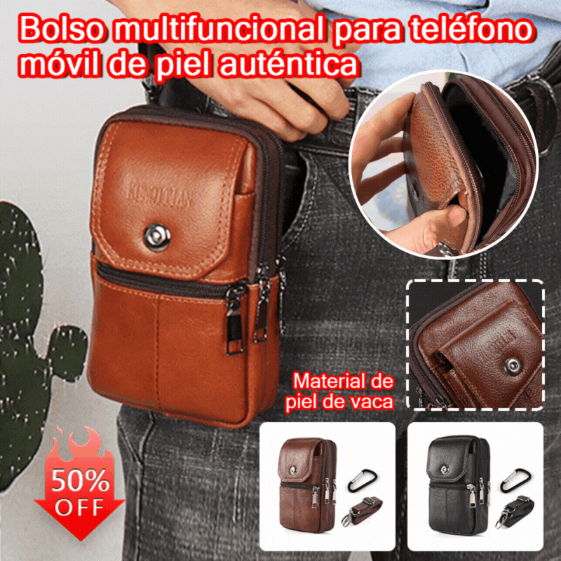 Cansado de llevar todo en los bolsillos? Riñonera de cuero auténtico para hombre con estilo y gran capacidad