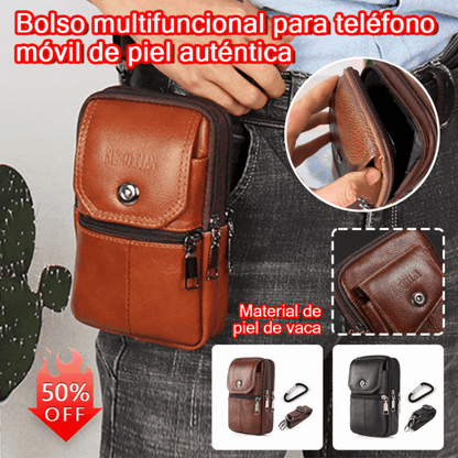 Cansado de llevar todo en los bolsillos? Riñonera de cuero auténtico para hombre con estilo y gran capacidad