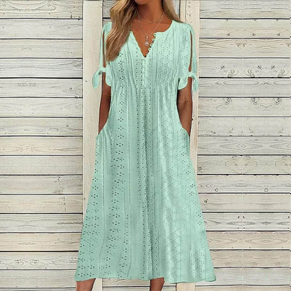 【🏆Nejprodávanější produkty】👗 Jednoduché a jemné jednobarevné šaty