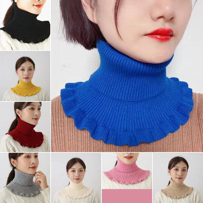 🔥【Kupte 2 a získejte 2 zdarma】🧣Dámská podzimní/zimní pletená šála s vysokým výstřihem, větruodolná a hřejivá