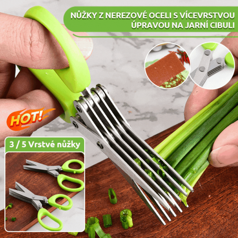 ✂️🥬🔥Kupte 1 a získejte 1 zdarma🔥Vícevrstvé multifunkční kuchyňské nůžky z nerezové oceli, kreativní nůžky na dětskou výživu se třemi až pěti vrstvami