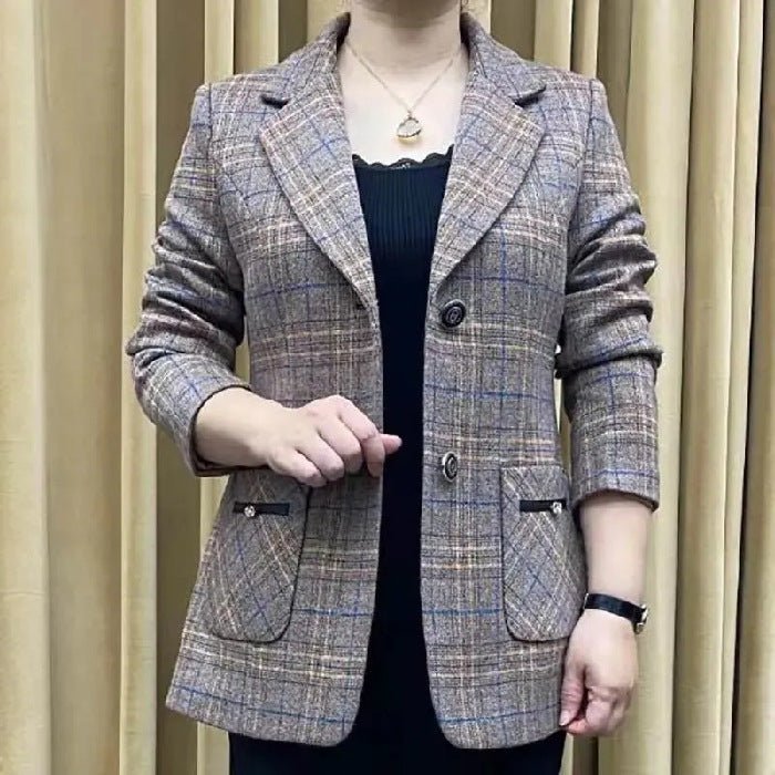 ✨🧥【M-4XL】Nová podzimní a zimní klopová dámská bunda