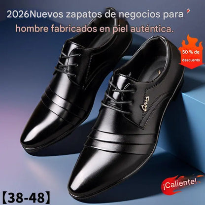 👞【38-48】Zapatos de negocios de cuero genuino para hombre nuevos de 2026