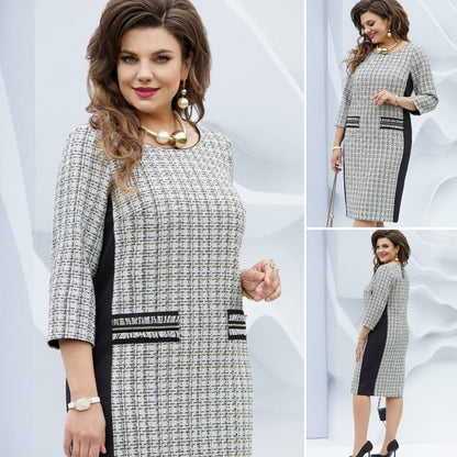 🏆【S-5XL】🍂Nowa, wysokiej jakości sukienka w kratę na jesień i zimę