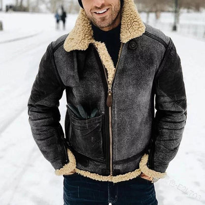🔥[S-5xl]2025 Módní Retro Lapel Zip Dlouhý rukáv Teplá vlněná bunda