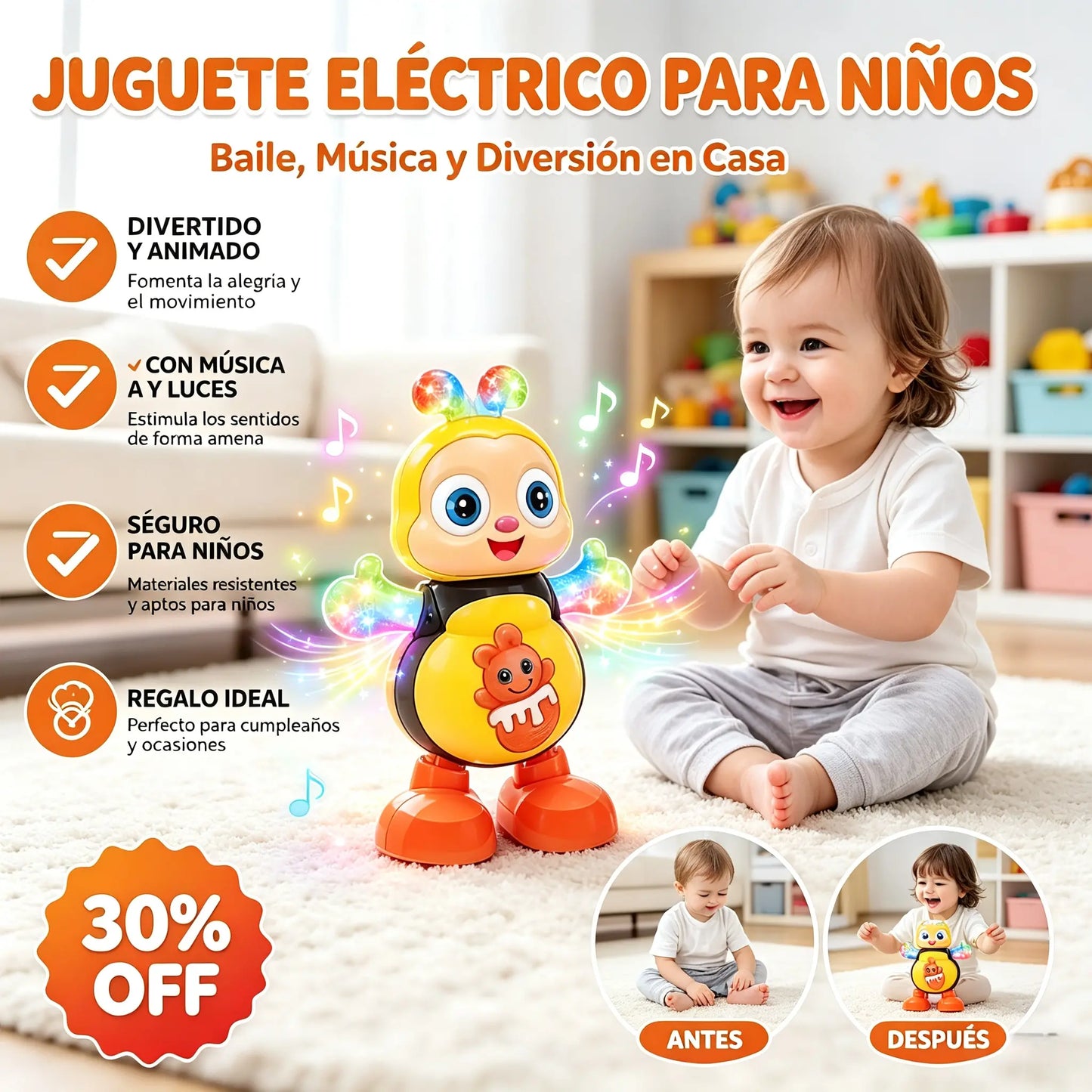🥳Juguetes de animales con luces, que cantan y bailan.