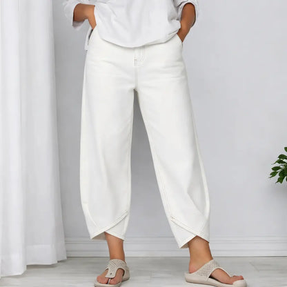 👖【Vylepšený denim, měkký a prodyšný】 módní volné džíny pro volný čas