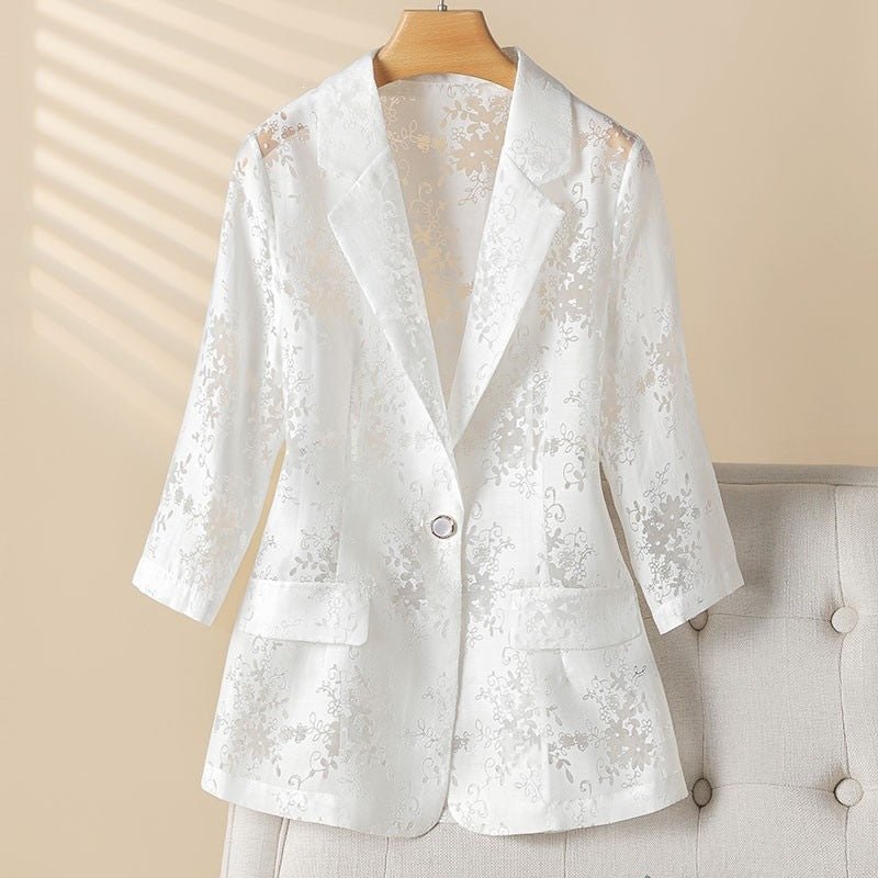 🔥✨Novedad 2026: Elegante chaqueta para mujer - Material de organza ligera, con aberturas laterales