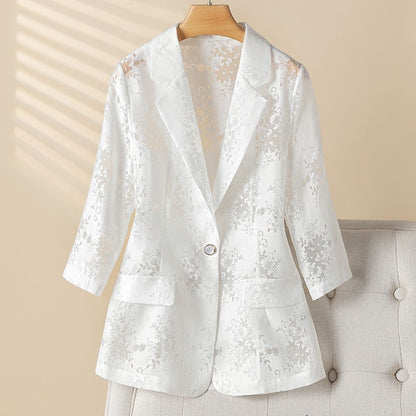 🔥✨Novedad 2026: Elegante chaqueta para mujer - Material de organza ligera, con aberturas laterales