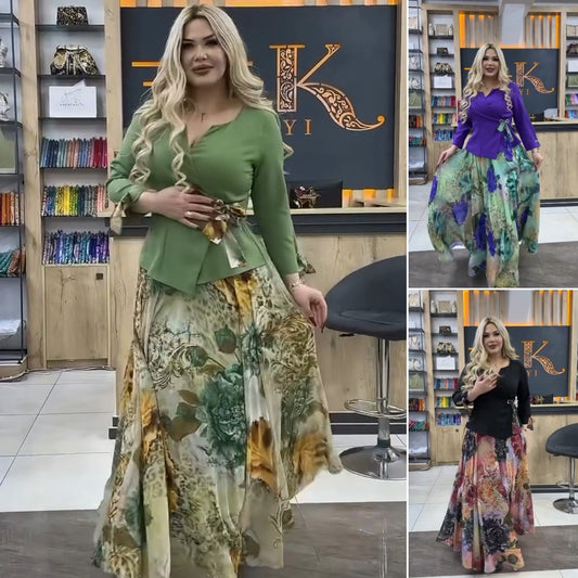 👗【S-5XL】❤️【Nový produkt jara 2025】 Elegantní falešné dvoudílné šaty-3902741