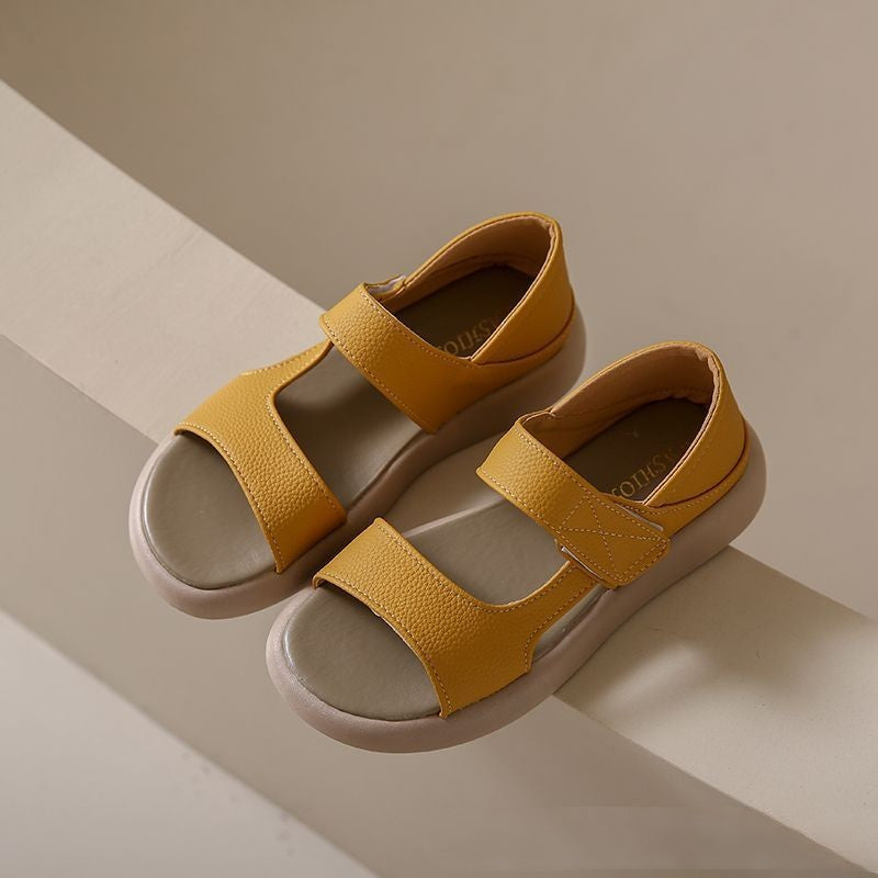 🔥【Супер ниска цена】🔥【Размери 35-43】👡2026 Ретро летни сандали с един крак, изработени от мека кожа и мека подметка