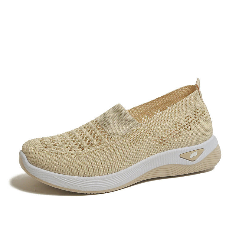 💖Oferta por tiempo limitado🔥【35-43】🥿Zapatos nuevos de mujer tejidos, transpirables, casuales, antideslizantes para mamás, planos y flexibles._4248038