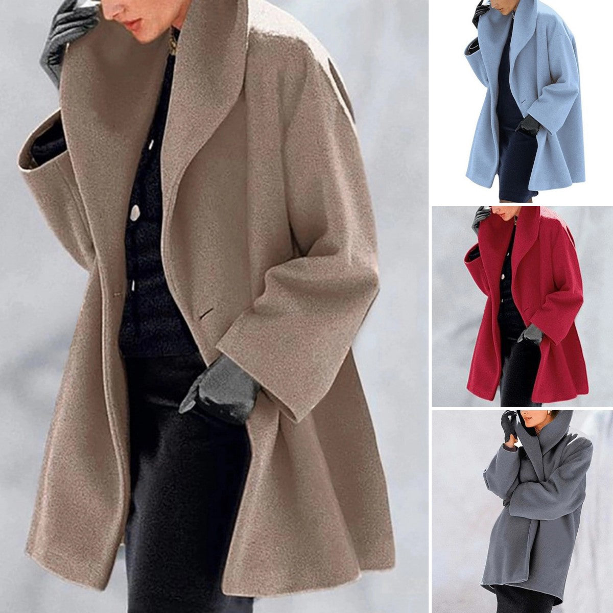 🎅Wyprzedaż świąteczna 50% TANIEJ🎄【S-5XL】2025 Zimowy nowy wysokiej jakości wełniany płaszcz o średniej długości-4161913