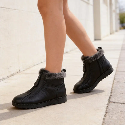 🥰【35-41】✨Zapatos de mujer cómodos, antideslizantes y forrados de vellón de cuero genuino hechos a mano