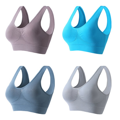【4 artículos】【S-5XL】Sujetador push-up sexy sin aros y talla grande