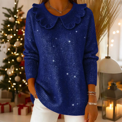 🧶 ✨ Sweter Damski Luźny z Kołnierzem - 4189641