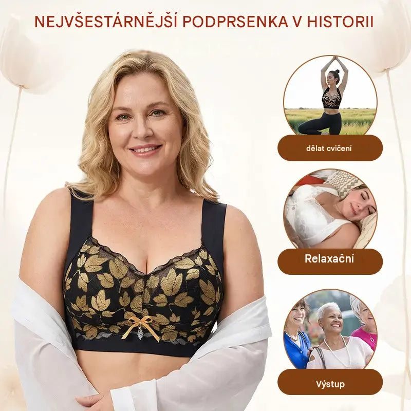 💖【3ks】1 sada za 590 Kč 🥰 Krajkové podprsenky ve velkých velikostech (M–4XL), bez kostic, s okouzlujícím střihem na zádech, sexy a prodyšné, bezešvé provedení, 【40–100 kg】