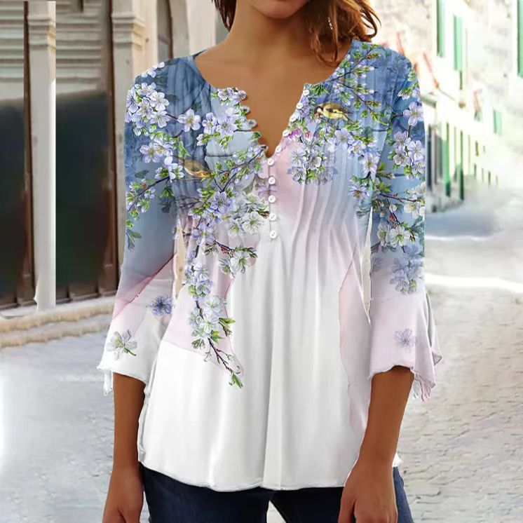 👕🥰  [S-5XL] Módní dámské tričko s výstřihem do V