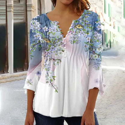 👕🥰  [S-5XL] Módní dámské tričko s výstřihem do V