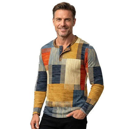 【Podzimní novinka – SLEVA 50 %】Pánské polo tričko s dlouhým rukávem a potiskem – Velikosti S–4XL