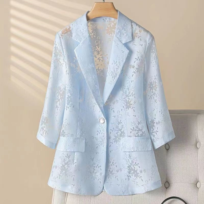 🔥✨Novedad 2026: Elegante chaqueta para mujer - Material de organza ligera, con aberturas laterales