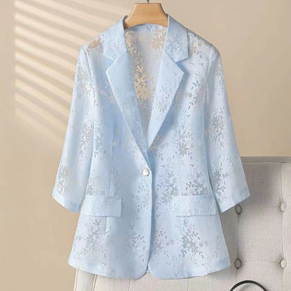 🔥✨Novedad 2026: Elegante chaqueta para mujer - Material de organza ligera, con aberturas laterales