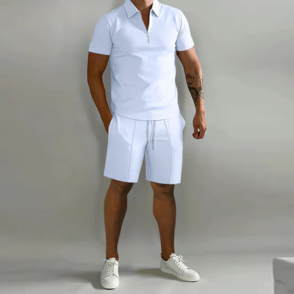 ✨【Pago contra entrega】Conjunto deportivo de verano de 2 piezas para hombre: cómoda camiseta de manga corta y pantalones cortos para el día a día y para estar en casa.