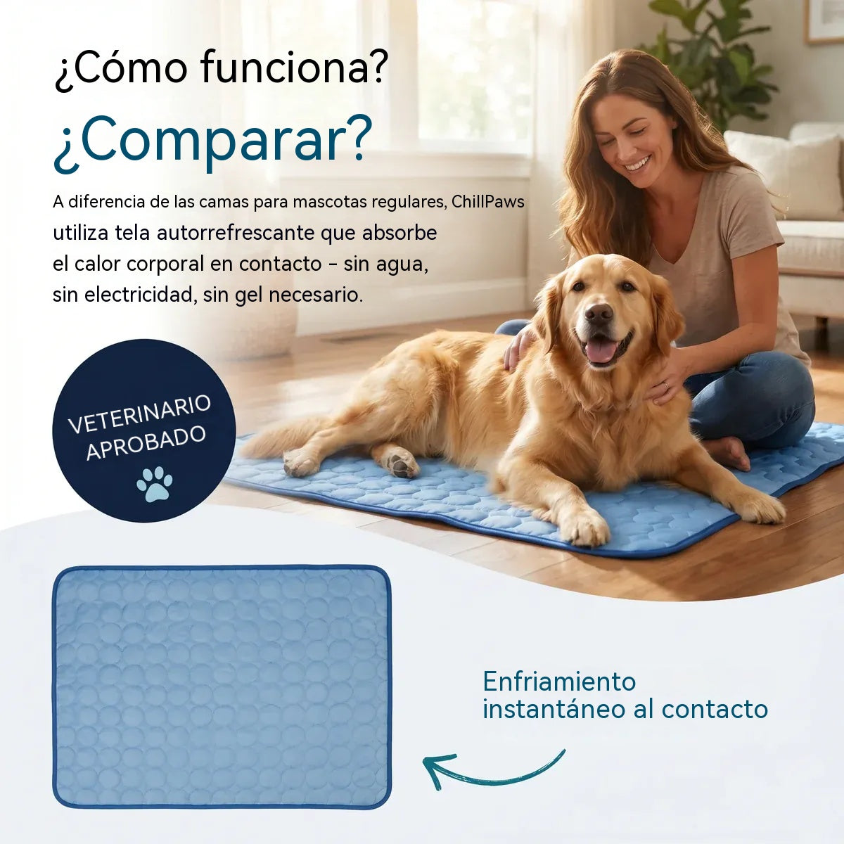 🧊⚡【xs-L】 ¡Rebajas de verano! Alfombrilla refrescante para mascotas (sin agua) – Tejido Oxford transpirable