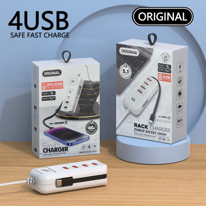 ⚡ Καλώδιο επέκτασης USB και προστασία από υπέρταση | Έξυπνος διανομέας 4 θυρών με γρήγορη φόρτιση 30 λεπτών και προστασία από υπέρταση 🎄✨