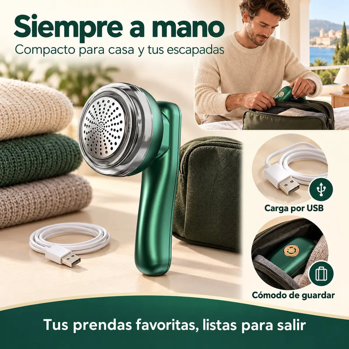 👚✨ Quitapelusas eléctrico portátil multifuncional quitapelusas profesional para prendas de lana punto y algodón 👕🧥🧶