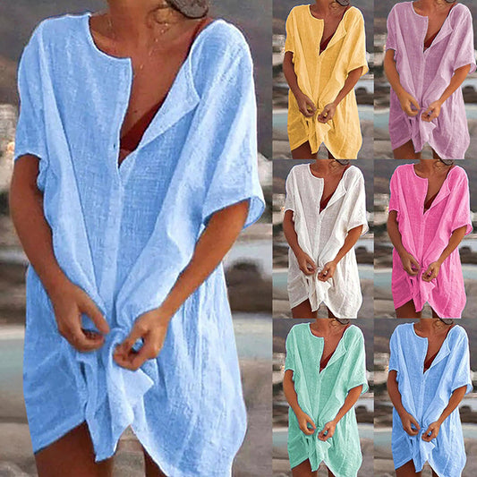 ❤️🧡💛💚💙💜【S-8XL】Nové dámské ležérní dlouhé barevné košile ✅Čistá barva a jednoduché ✅Pohodlné a prodyšné-3926008
