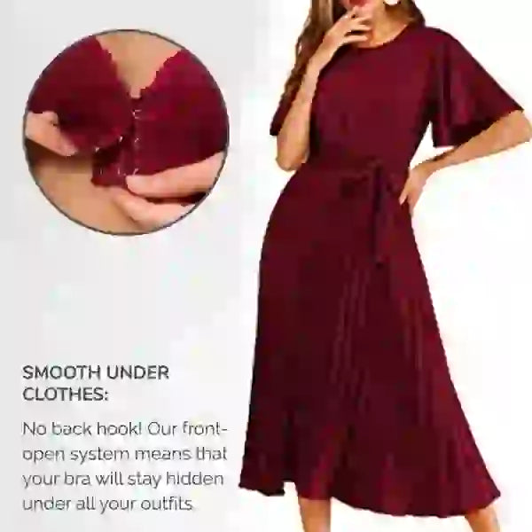 🔥😍【Pachet de 3】Sutien de damă confortabil fără sârmă din dantelă, închizătoare frontală