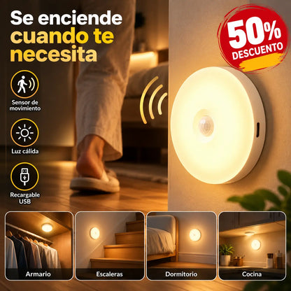 🔥【2 piezas por 25 euros】🏡💡Luz LED inteligente que detecta el cuerpo humano, fácil de cargar y práctica