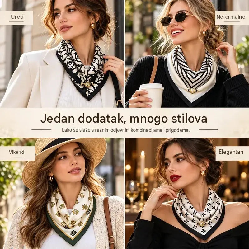 🔥 Čtyřdílný set za pouhých 570 Kč ✨ Šála s magnetickým uzávěrem