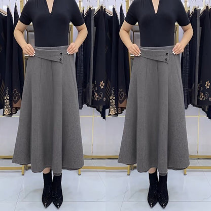 【S-4XL】Őszis/téli gyapjú midi ruha - 4203882