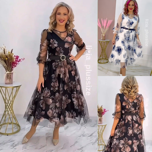 🌸💥【S-5XL】Νέο κομψό φόρεμα με στάμπα