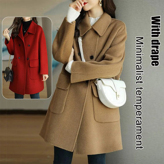 🔥nowa jesienno-zimowa wysokiej jakości dwuwarstwowa kaszmirowa kurtka