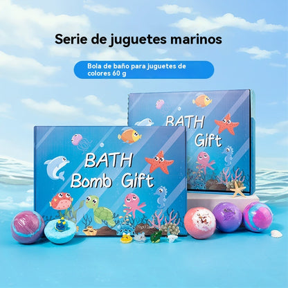 【12 kusů 40 eur】Sada 12 kuliček koupelové soli ve tvaru mořských živočichů (60 g každá) pro děti.