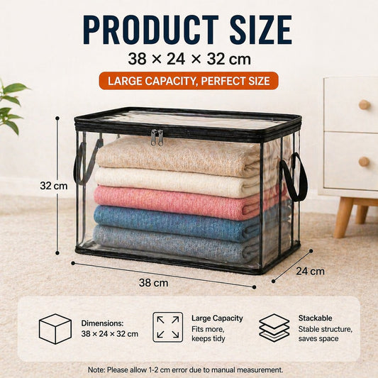 3 piezas 🔥Oferta por tiempo limitado: 49% de descuento 📦Bolsa de almacenamiento de plástico transparente, grande, resistente y gruesa para ropa, mudanzas y almacenamiento